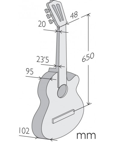 Guitarra Clásica Alhambra Crossover CS-1 CW E8 Cutaway Electrificada Con Funda 9738 25 mm