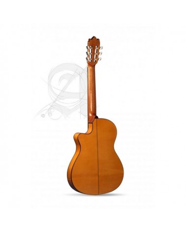 Guitarra Flamenca Alhambra 3 F CT E1 Cutaway Cuerpo Estrecho Electrificada Con Funda 9730 10 mm