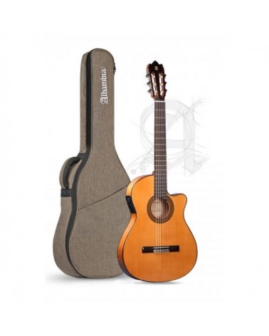 Guitarra Flamenca Alhambra 3 F CT E1 Cutaway Cuerpo Estrecho Electrificada Con Funda 9730 10 mm
