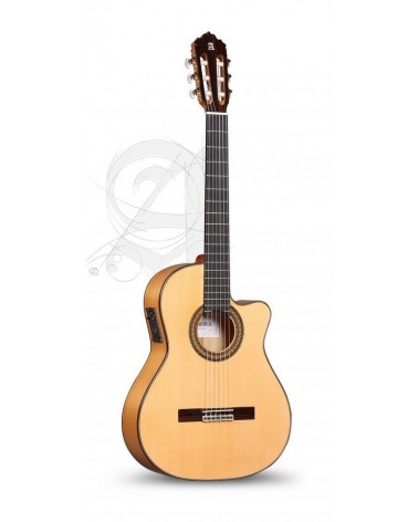 Guitarra Flamenca Alhambra 7 Fc CW E8 Cutaway Electrificada Con Funda 9738 25 mm