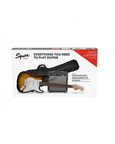 Pack De Guitarra Eléctrica Fender Stratocaster Brown Sunburst + Amplificador 10W + Gig Bag