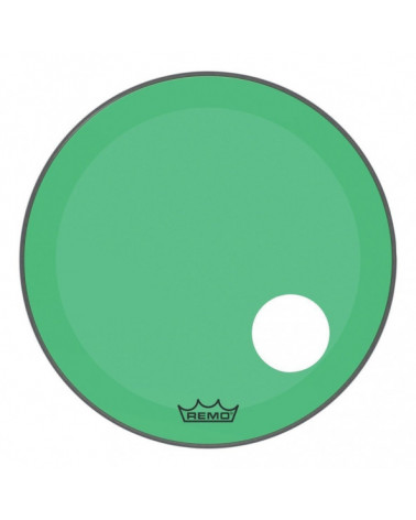 Parche Remo 20" P3-1320-CT-GNOH Colortone Powerstroke 3 Clear Resonante Con Agujero Verde