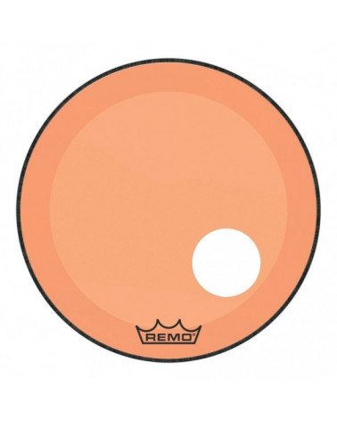 Parche Remo 20" P3-1320-CT-OGOH Colortone Powerstroke 3 Clear Resonante Con Agujero Naranja