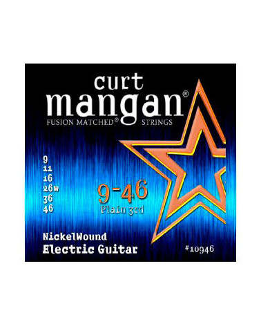 Juego De Cuerdas Para Guitarra Eléctrica Curt Mangan Nickel Wound Fusion Matched 09-46