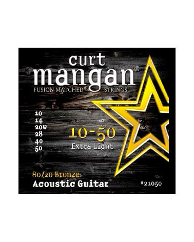 Juego De Cuerdas Para Guitarra Acústica Curt Magan 80/20 Extra Light 10-50