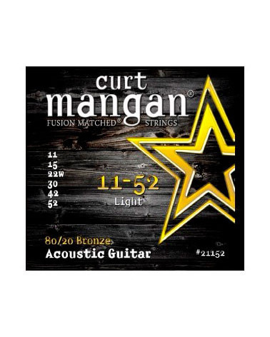 Juego De Cuerdas Para Guitarra Acústica Curt Magan 80/20 Bronze Light 11-52