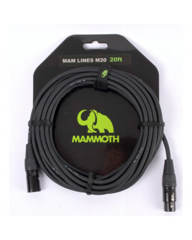 Cable De Micrófono XLR - XLR 6 Metros 20Ft Mammoth