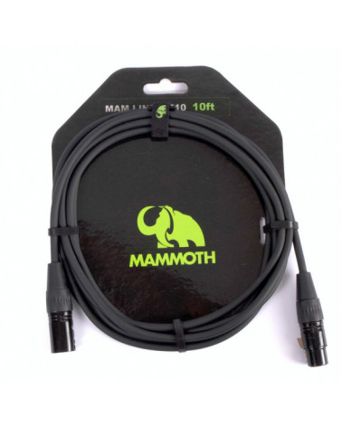 Cable De Micrófono XLR - XLR 3 Metros 10Ft Mammoth