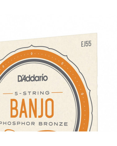 Juego De Cuerdas Para Banjo De 5 Cuerdas D'Addario EJ55 Bronce Fosforado Calibre Medio 10-23