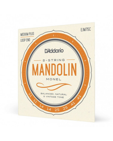 Juego De Cuerdas Para Mandolina Monel D'Addario EJM75C Tensión Media Plus 11-41