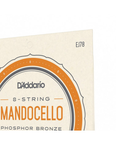 Juego De Cuerdas Para Mandolonchelo D'Addario EJ78 Bronce Fosforado Calibre Fino 22-74