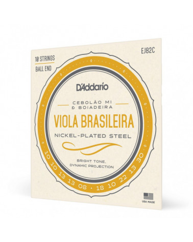 Juego De Cuerdas Para Viola Brasileira Cebolao Mi Y Boiadeira D'Addario EJ82C