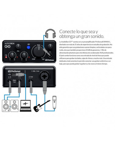 Interfaz De Audio USB 2x2 PreSonus AudioBox GO