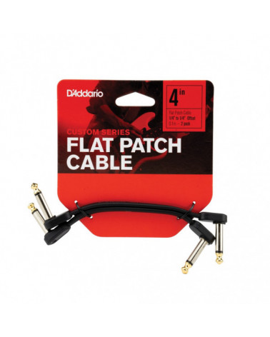 Cable De Conexión Plano 10 cm En Ángulo Recto Asimétricos D'Addario (Pack Doble) PW-FPRR-204OS