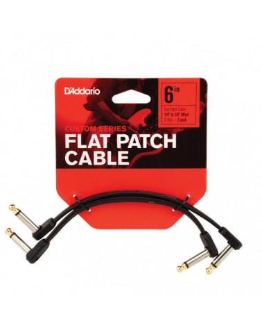 Cable De Conexión Plano 15 cm Desalineado En Ángulo Recto D'Addario (Pack Doble) PW-FPRR-206OS