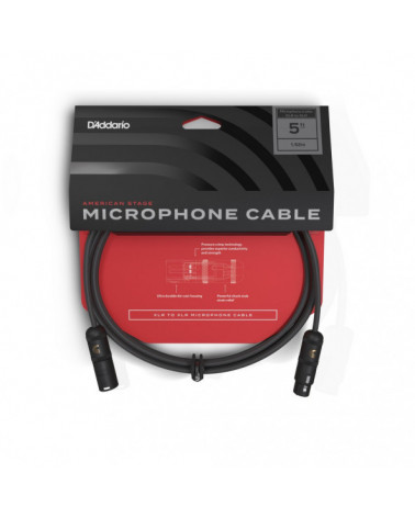 Cable Para Micrófono D'Addarios American Stage De 1,5 Metros PW-AMSM-05
