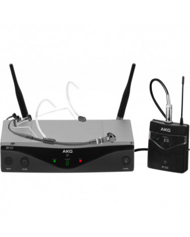 Sistema Inalámbrico UHF AKG 420 Headworn Band D Con Petaca, Micrófono Diadema Y Receptor