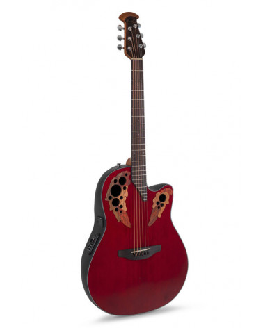 Guitarra Electroacústica Ovation Celebrity Elite Mid Cutaway Ruby Red CE44-RR-G