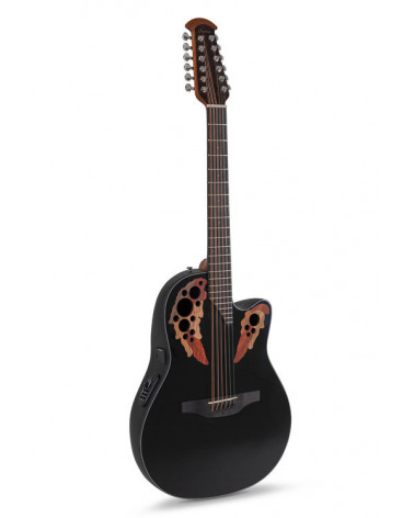 Guitarra Electroacústica Ovation Celebrity Elite Mid Cutaway 12-string Negro CE4412-5-G