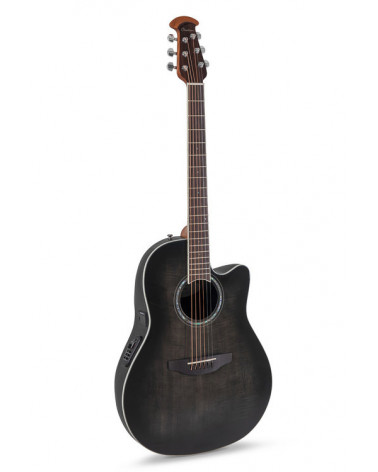 Guitarra Electroacústica Ovation Celebrity Standard Plus Mid Cutaway Transparent Blackburst Flame CS24P-TBBY-G
