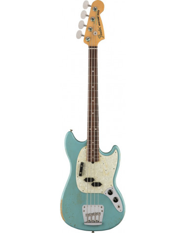 Bajo Eléctrico Fender Justin Meldal-Johnsen Signature Road Worn Mustang Bass Rosewood Fingerboard Faded Daphne Blue