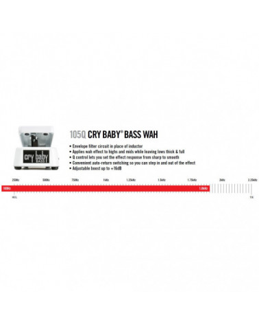 Pedal Wah-Wah Para Bajo Dunlop MXR 105Q Crybaby Bass Wah