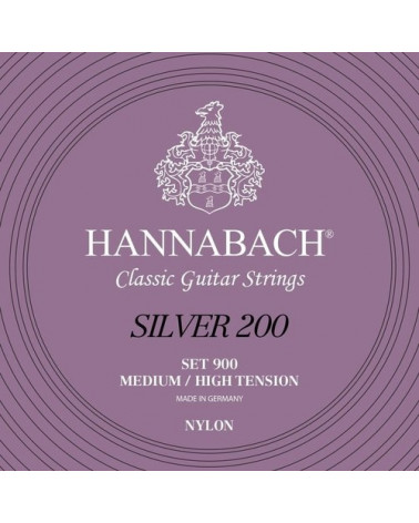 Cuerdas Para Guitarra Clásica Hannabach Serie 900 Medium/High Tensión Silver 200 9006MHT E6W