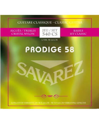 Cuerdas Para Guitarra Clásica Savarez Prodige 38 Tamaño 1/8-3/4 540 CS 3/4-7/8 Nylon