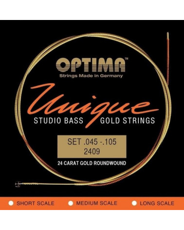 Juego De Cuerdas De Bajo Eléctrico Optima Unique Studio Gold Strings 2409S