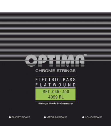Juego De Cuerdas De Bajo Eléctrico Optima Chrome Strings Flat Wound 4099M