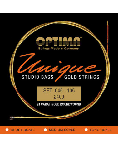 Juego De Cuerdas De Bajo Eléctrico Optima Unique Studio Gold Strings 2409L