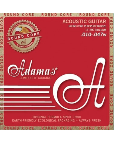 Cuerdas Para Guitarra Acústica Adamas Historic Reissue Phosphor Bronze Round Core 1717RC Extra Light .010-.047