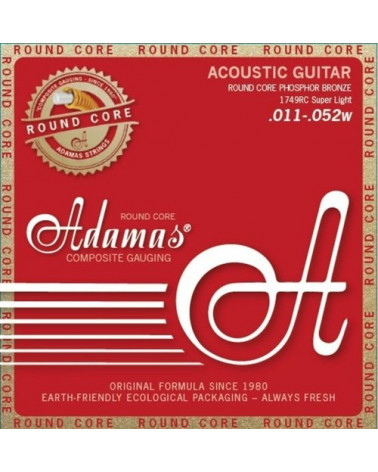 Cuerdas Para Guitarra Acústica Adamas Historic Reissue Phosphor Bronze Round Core 1749RC Super Light .011-.052
