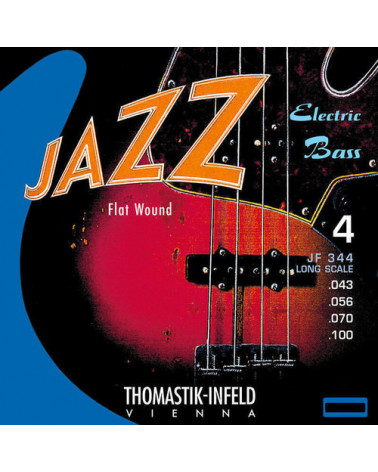 Juego De Cuerdas De Bajo Eléctrico Jazz Bass Thomastik Serie Nickel Entorchado Plano Núcleo Redondo JF344