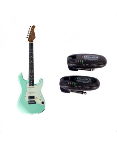 Pack De Guitarra Eléctrica Digital Mooer GTRS S800 Green Y Sistema Inalámbrico Wireless Mooer Air P10