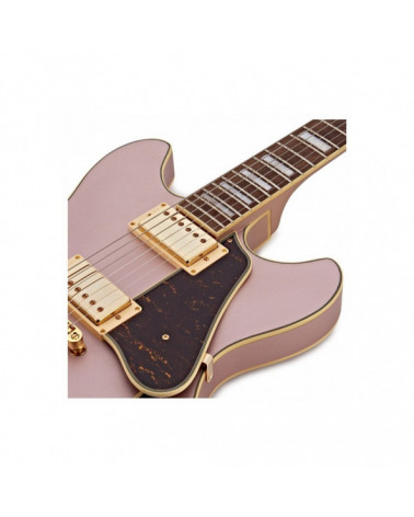 Guitarra Eléctrica De Cuerpo Hueco Ibanez AS73GRGF Rose Gold Metallic Flat