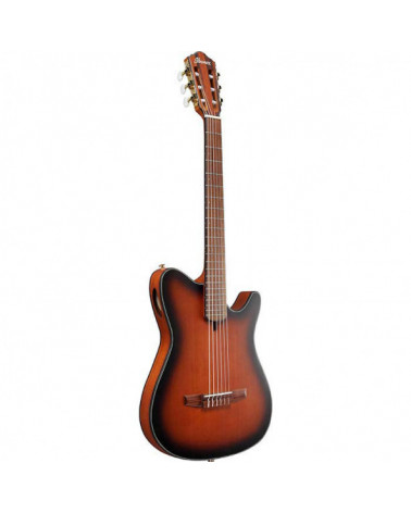 Guitarra Clásica Electrificada Ibanez FRH10NBSF Thinline Nylon Brown Sunburst Flat