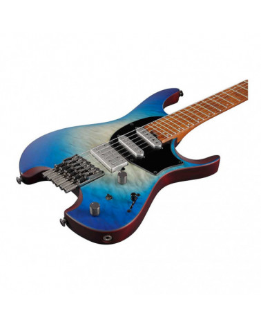 Guitarra Eléctrica Headless Ibanez QX54QMBSM Blue Sphere Burst Matte Con Funda