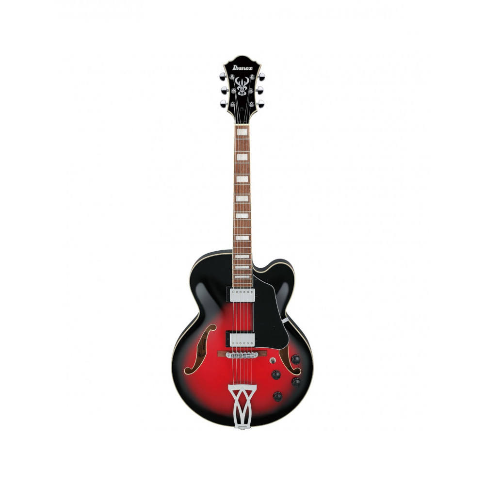 Guitarra Eléctrica De Cuerpo Hueco Ibanez AF75TRS Transparent Red Sunburst
