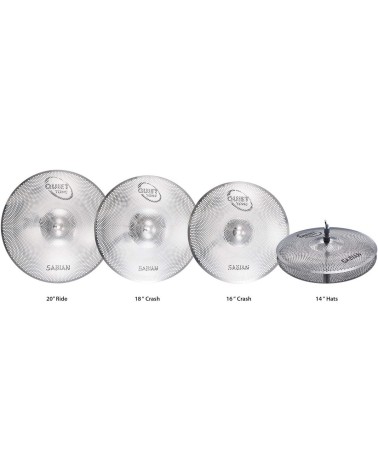 Set De Platos Para Prácticas Sabian Quiet Tone Practice Cymbals Set QTPC504 20" Ride, 18" Crash, 16" Crash Y 14" Hats