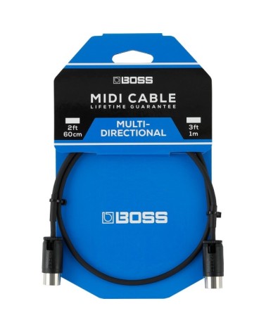 Cable MIDI Boss BMIDI-PB1 Con Ángulo Ajustable Tridireccional 1 FT 30 cm