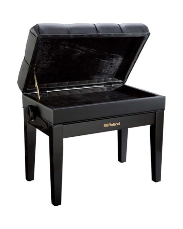 Banqueta Para Piano Roland RPB-500PE Polished Ebony Vinilo Con Compartimento