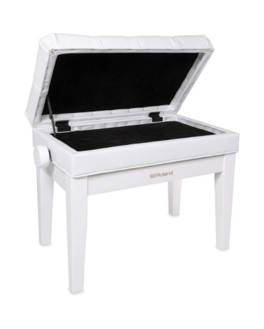 Banqueta Para Piano Roland RPB-500PW Polished White Vinilo Con Compartimento