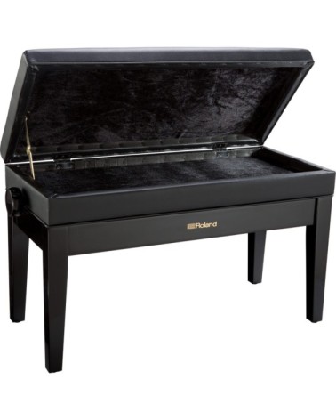 Banqueta Para Piano Roland RPB-D400PE Duet Size Polished Ebony Vinilo Con Compartimento