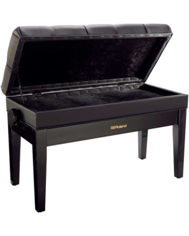Banqueta Para Piano Roland RPB-D500PE Duet Size Polished Ebony Vinilo Con Compartimento