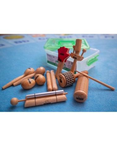 Set De Percusión Para Niños Nino Percussion NINOSET14 Wooden Rhythm Set in Box